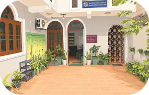 Courtyard entrance of the International Homoeopathic Hospital and Research Institute