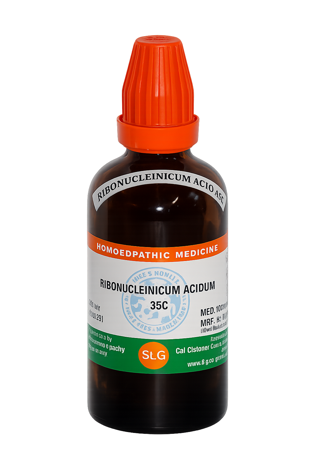 Homoeopathic medicine in a second orange-capped bottle