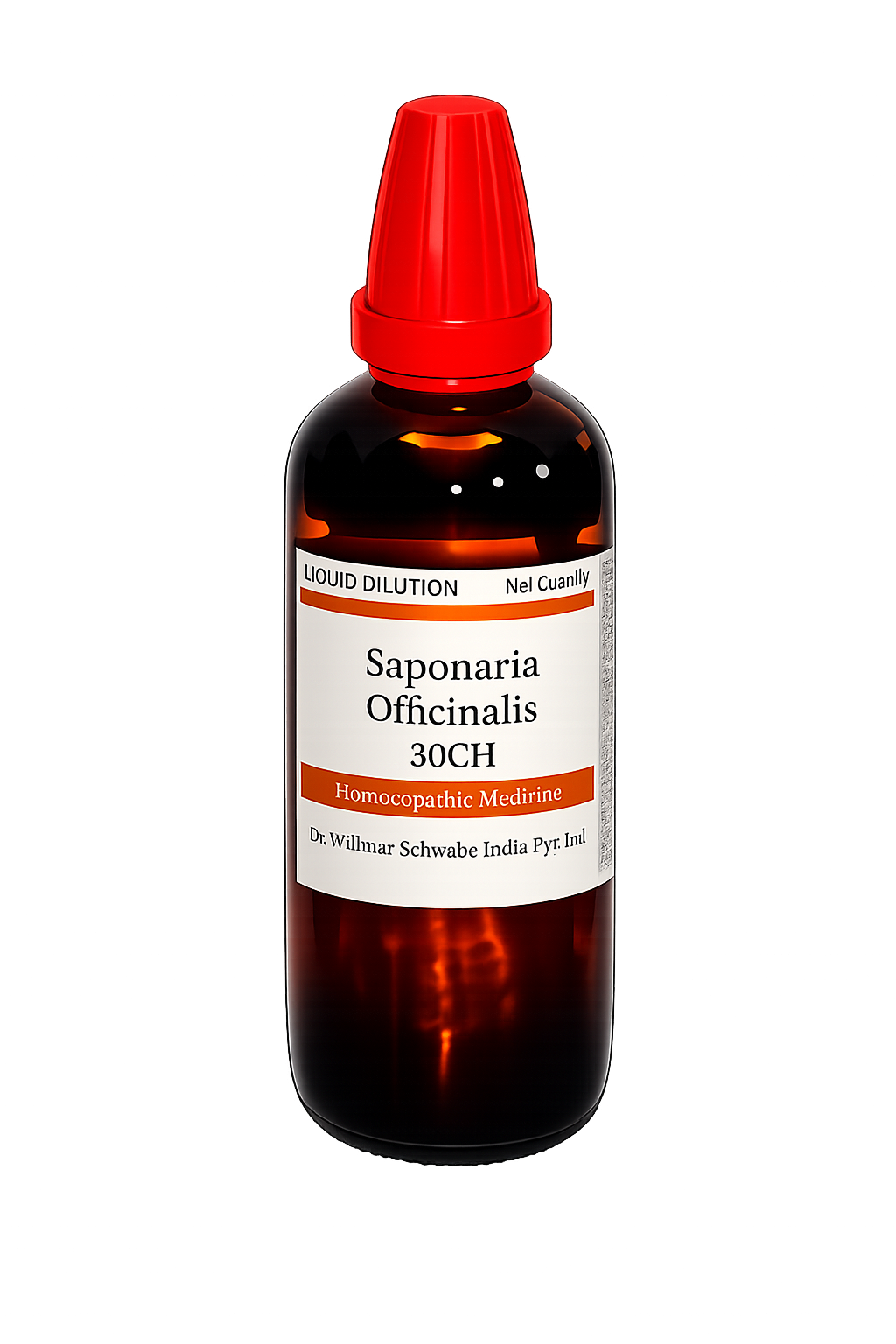 Homoeopathic medicine in a second red-capped bottle